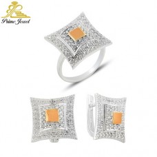 Altın +Gümüş Zirkon Taşlı Set